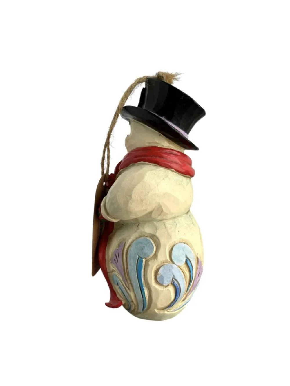 Jim Shore Heartwood Creek Snowman Swept Up In The Season Ornament 6006677 *FLAW*